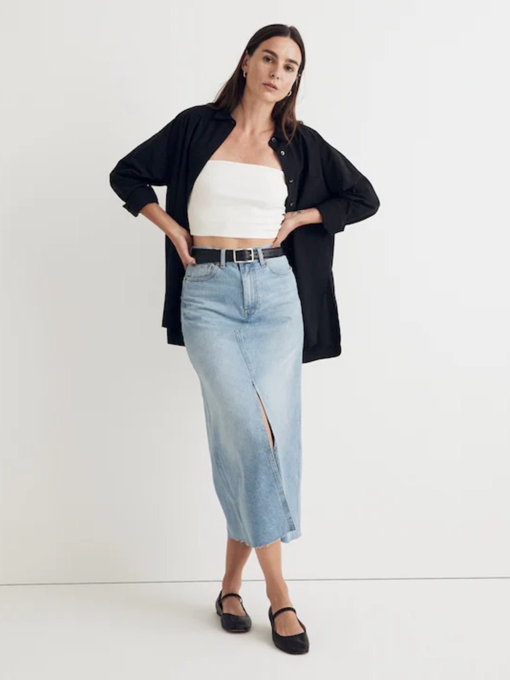 Madewell Denim Maxi Skirt in Merrimon Wash